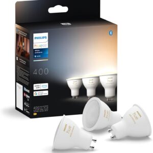 Philips Hue White Ambiance GU10 LED Spotlight, Pack of 3 (400 lm)